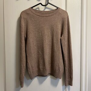 100% Wool Knit Sweater – Soft Brown, Size S